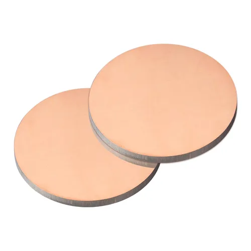 Miniatura 10 de uxcell Hoja de cobre puro, 4 piezas de 2 x 0.04 pulgadas, calibre 18 T2, placa redonda de metal de cobre para manualidades, reparaciones eléctricas