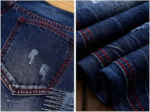 Miniatura 6 de WEEN CHARM - Jeans para hombre estilo recto ajustado y desgastados