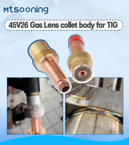Miniatura 7 de Kit de consumibles de cobre con cuerpo de pinza de lente de gas de 0.094 in (3/32 pulgadas), 5 uds. 45V26 para soplete de soldadura TIG serie 17, 18