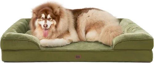 Miniatura 76 de EHEYCIGA - Cama ortopédica para perro grande, impermeable, de espuma viscoelástica y espuma tipo caja de huevos, bordes elevados, antideslizante