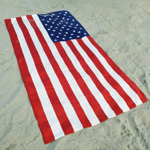 Miniatura 2 de Beachland Bandera de Estados Unidos, 30 x 60 pulgadas, 100% algodón impreso en terciopelo y rizo - Ecológico - Nueva versión 2025