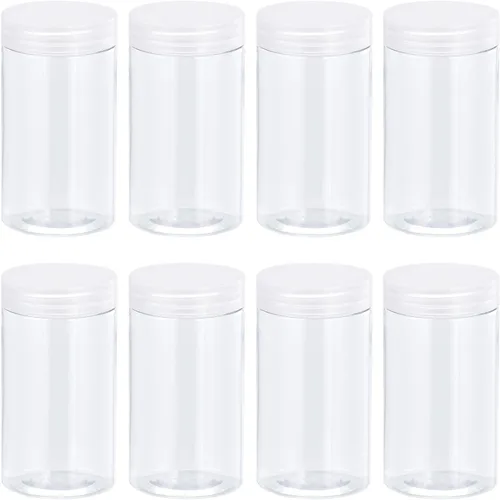 uxcell Tarros redondos de plástico con tapa superior transparente de rosca, 5 onzas/5.1 fl oz, recipientes vacíos transparentes de boca ancha para