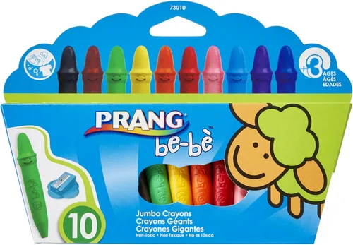 Miniatura 3 de PRANG be-be - Crayones jumbo para niños pequeños, lavables, incluye sacapuntas, colores surtidos, paquete de 10 (73010), grande