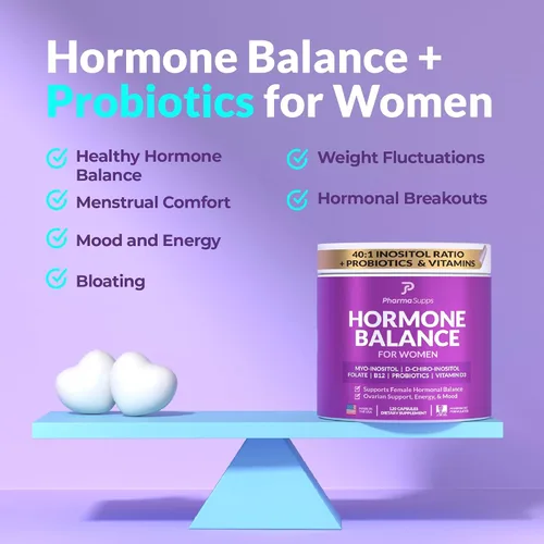 Miniatura 2 de Inositol+ Suplemento de equilibrio hormonal para apoyo de señalización metabólica y hormonal, el restablecimiento hormonal todo en uno para sentirse