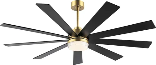 Miniatura 16 de LEDLUX Ventilador de techo con motor CC de 84 pulgadas con luz, control remoto de 6 velocidades, motor reversible, moderno ventilador de techo Plata
