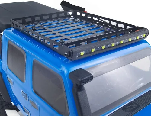 Miniatura 2 de MOHERO RC 1/24 Metal Roof Rack Equipaje con Faro para 1/24 RC Crawler Car Axial SCX24 AXI00005 Gladiador Actualización Piezas