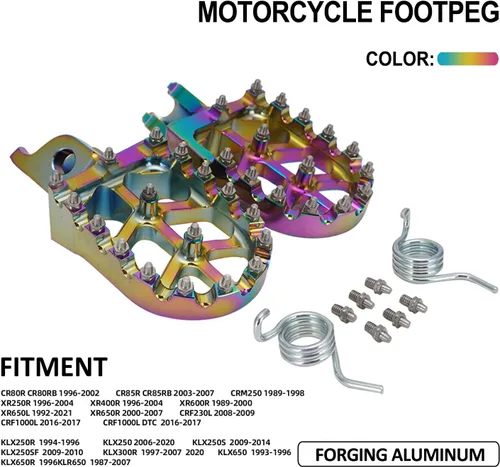 Miniatura 2 de AnXin Estriberas Reposapiés Pedales de Pie Apoyos CNC MX para KLX300 KLX300R KLX300SM 97-07 20-24 KLX250 06-20 KLX250S 09-14 KLX250R 94-96 KLX650