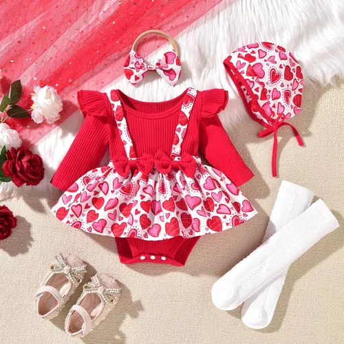 Miniatura 125 de Unutiylo Ropa de bebé recién nacida prematura con tirantes, traje de otoño e invierno, traje de manga larga con volantes