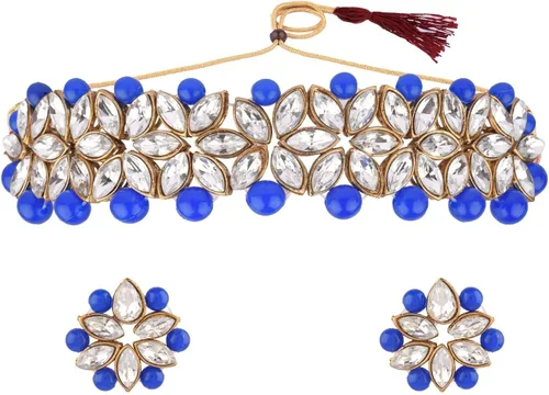 Miniatura 5 de Efulgenz Indian Bollywood Traditional Faux Kundan Pearl Beads Bridal Wear Necklace Earrings Maangtika Wedding Jewelry Set