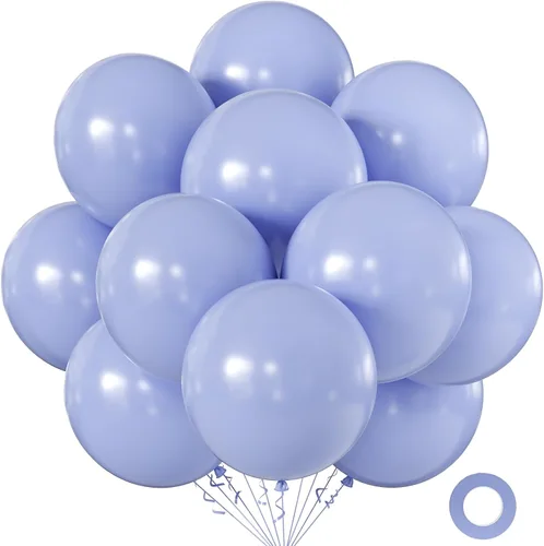 Miniatura 24 de KALOR Globos color morado ceniza de 18 pulgadas, 10 globos de látex mate, globos redondos grandes para bodas, baby shower, fiestas de cumpleaños