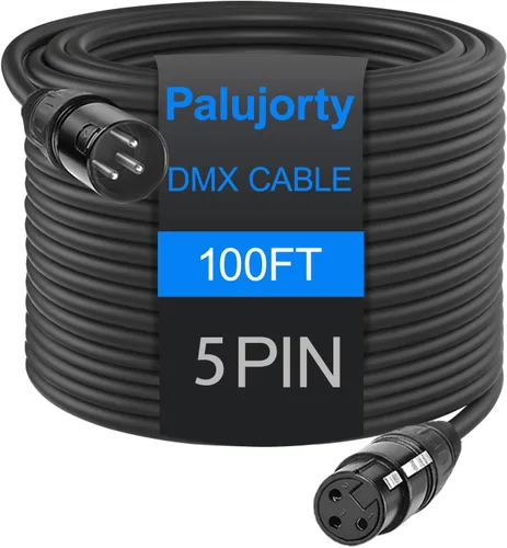 Miniatura 8 de Paquete de 2 cables DMX de 5 pines de 10 pies con 3 conductores para iluminación de escenario y controlador