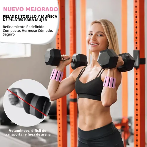 Miniatura 3 de Pesas de tobillo para mujeres y hombres, pulsera de entrenamiento con peso ajustable para muñeca para entrenamiento en casa, entrenamiento de Rosa