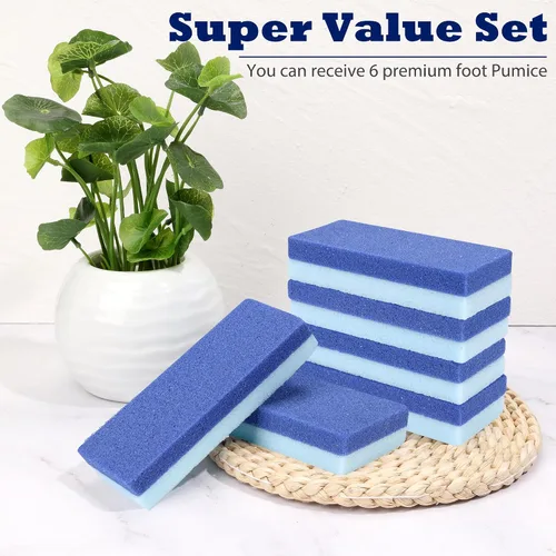 Miniatura 10 de Paquete de 6 piedras de pumita para pies EWAGOA para remover callos, herramientas de pedicura EWAGOA para pies, exfoliador y limpiador de pies