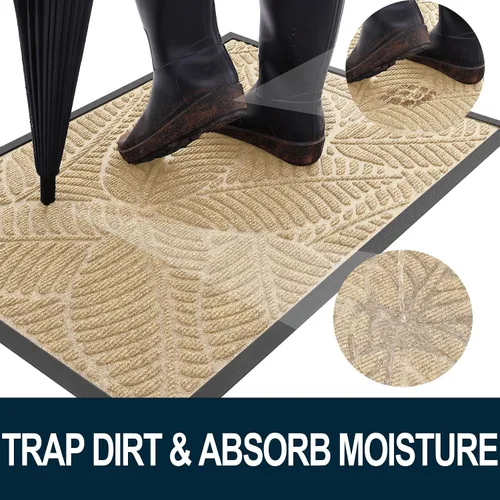 Miniatura 2 de Colorxy Tapete Impermeable para Puerta, Tapete Interior Frontal de Goma Natural Resistente, Tapetes para Puerta de Perfil Bajo Antideslizante