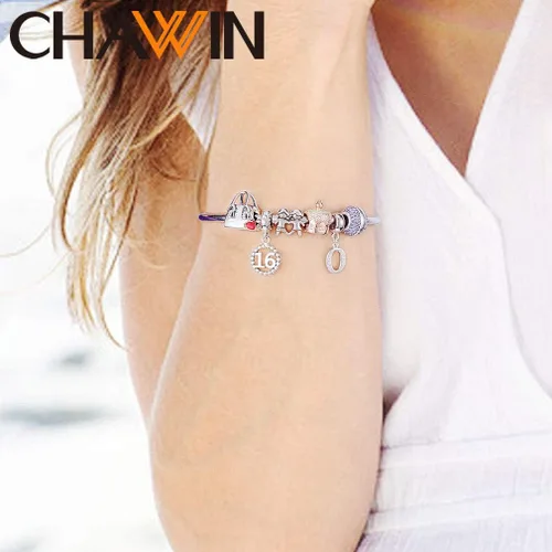 Miniatura 6 de 16 17 18 19 20 21 22 24 25 26 30 32 33 35 37 40 49 50 60 69 77 80 88 99 dijes de plata de ley 925 que se ajustan a pulserascollar Pandora colgantes