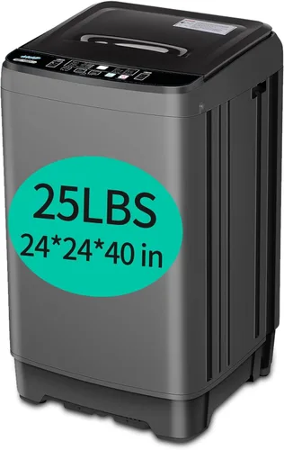 Miniatura 10 de Krib Bling Lavadora completamente automática de 17.7 libras con bomba de drenaje, lavadora compacta, programa de 10 lavados y 8 niveles de agua