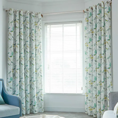 Miniatura 24 de VOGOL Cortinas de dormitorio con estampado de pájaros, paneles de ventana con ojales florales que oscurecen la habitación, cortinas de lino Morado