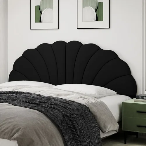Miniatura 9 de Befurtori Cabecera Solo Tamaño Queen, Cabecera de Pétalo para Montar en la Pared Tamaño Queen/Matrimonial para Cama Ajustable Tapizada en Terciopelo