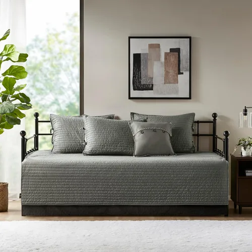 Miniatura 2 de Madison Park Ridge - Juego de funda para sofá cama, diseño reversible con estampado de espiga a cuadros estilo cabaña rústica, ropa de cama de lujo