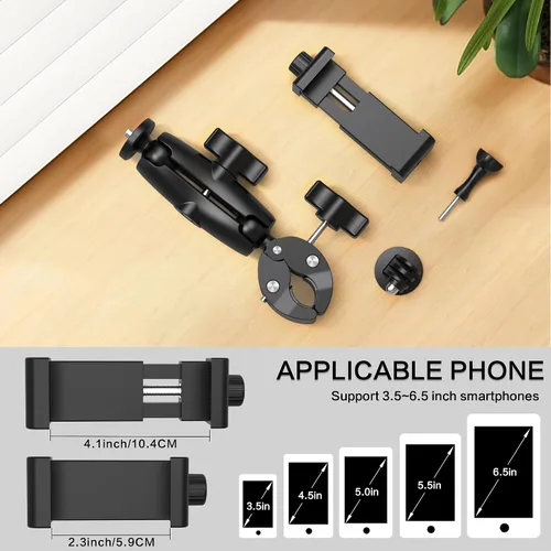 Miniatura 6 de Taisioner Soporte de abrazadera para cámara de 3.6 pulgadas, brazo de enchufe de cabeza de bola de 360°, brazo mágico de 1/4 pulgadas para Canon