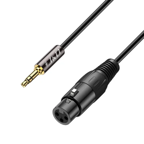 J&D Cable de micrófono XLR a 0.138 in, carcasa de PVC XLR hembra a 0.138 in 1/8 pulgadas TRS macho equilibrado Cable XLR a TRS Adaptador de 1/8