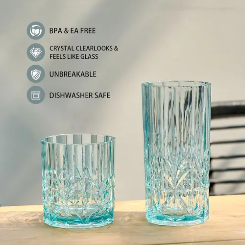 Miniatura 3 de BELLAFORTE Vaso alto de plástico Tritan inastillable, juego de 4, 18 onzas, vasos para beber Myrtle Beach, vasos irrompibles para fiestas, sin BPA