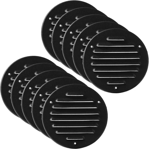 Miniatura 35 de Vent Systems - Cubierta de rejilla de ventilación de aire de alero rectangular de metal negro de 3 x 10 pulgadas (interior), deflector