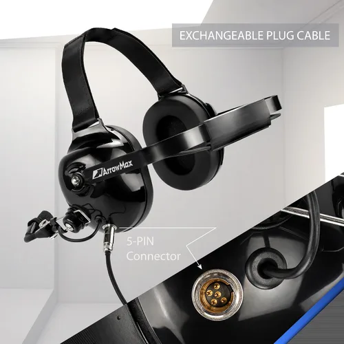 Miniatura 5 de Arrowmax AHDH0032-BK-K2 PNR - Auriculares de aislamiento de ruido compatibles con BaoFeng BTECH UV-5R UV-5RA UV-5RE UV-5R3 BF-F8HP UV-82HP Kenwood