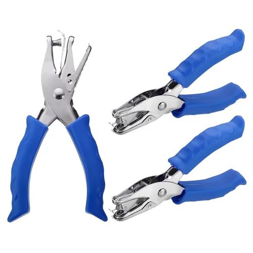 PATIKIL Perforadora de un solo agujero de 1/4 pulgadas, paquete de 3 perforadores de mano con agarre suave de metal para etiquetas, manualidades,