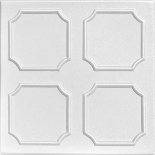 A La Maison Ceilings R01 - Azulejos de techo de espuma Bostonian (21.6 pies cuadrados/caja), paquete de 8, color blanco liso