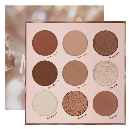 docolor Paleta de sombras de ojos, paleta de 9 colores marrón y cobre con acabados mate y brillante, paleta de maquillaje de ojos altamente