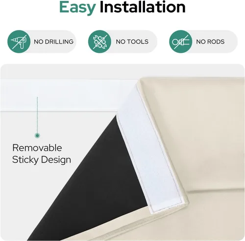 Miniatura 5 de HOMEIDEAS Cortinas 100% Opacas para Luces Laterales de Puerta Principal, Cubierta de Ventana de Puerta de Aula, Persianas de Privacidad