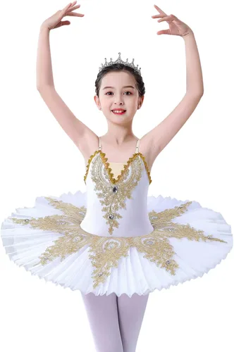 ZX Disfraz de tutú de ballet de cisne, lago, camisola profesional, con falda, leotardo de bailarina, vestido de princesa de hada