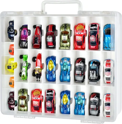 Miniatura 9 de FULLCASE Organizador de juguetes de almacenamiento compatible con Hot Wheels Car, contenedor para coches Matchbox, mini juguetes, muñecas pequeñas