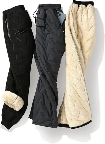 Miniatura 9 de Mens Sherpa Lined Sweatpants Thick Winter Pants Warm Jogger for Snowsport, Outdoor, Snow Cleaning, Work