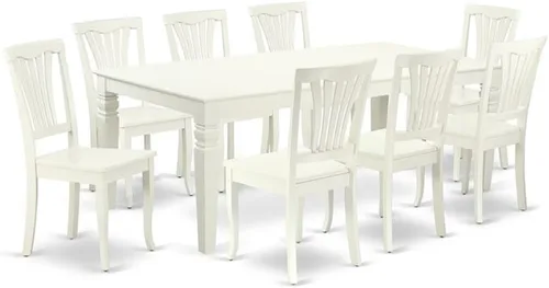 Miniatura 8 de East West Furniture LGAV5-BCH-W - Juego de cocina de 5 piezas que incluye una mesa de comedor rectangular con hoja de mariposa y 4 sillas de asiento