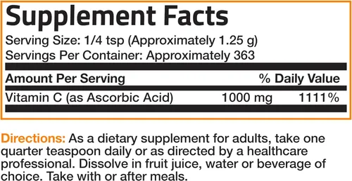 Miniatura 7 de Vitamina C en polvo, pura absorción, ácido soluble de Bronson Labs, 1