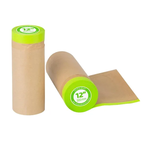 Miniatura 11 de Tangibay Papel de Enmascarar Pre-Encintado para Pintura - 12 pulgadas x 50 pies Cinta y Papel Cubrir para Pintores, Rollo de Papel Protector
