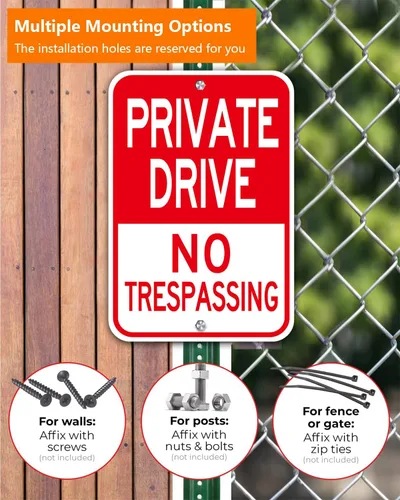 Miniatura 3 de Señal de entrada privada, (paquete de 2) 12 x 18 pulgadas, letrero de advertencia reflectante de aluminio resistente para carretera privada, fácil