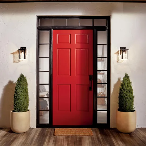 Miniatura 5 de Kichler Capanna Lámpara de pared para exteriores de 10.25 pulgadas, color negro, 1 luz de pared exterior para porche con vidrio transparente