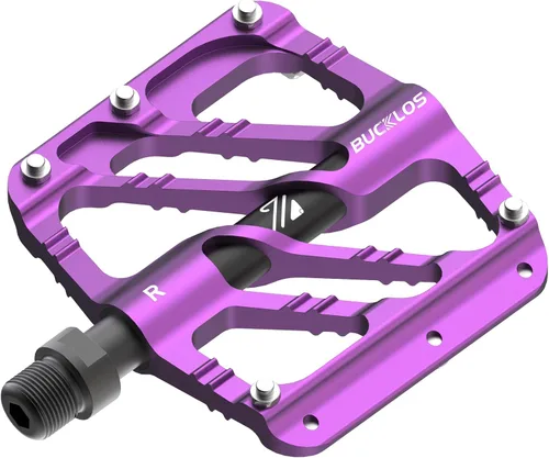 Miniatura 17 de BUCKLOS Pedales planos MTB para bicicleta de montaña, pedales de bicicleta de carretera CNC para adultos con 3 rodamientos, pedal de plataforma
