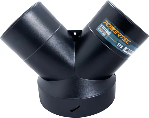 POWERTEC 70189 Conector en Y para colector de polvo | Reductor de manguera de 6 pulgadas a 4 pulgadas para sistema de recolección de polvo para