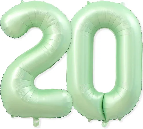 Miniatura 8 de 1 globo de aluminio verde claro de 40 pulgadas, globos gigantes de helio número 1 para niños y niñas, decoraciones de primer cumpleaños, baby