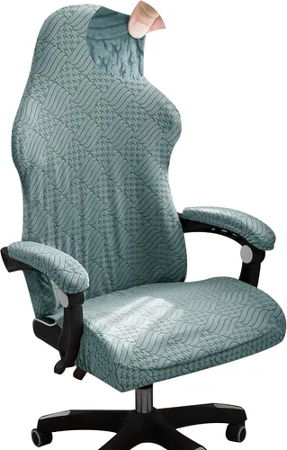Miniatura 14 de FORCHEER Funda para silla de juegos con fundas para reposabrazos, estilo bohemio, 4 piezas, elásticas, para silla de computadora, juego de fundas