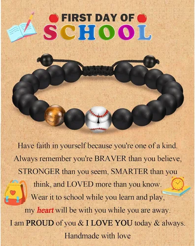 Miniatura 14 de EFVISD Pulsera de fútbol, baloncesto, béisbol, hockey para regalos para niños jugadores amantes de equipos, hijo, nieto, hermano, sobrino, amigo