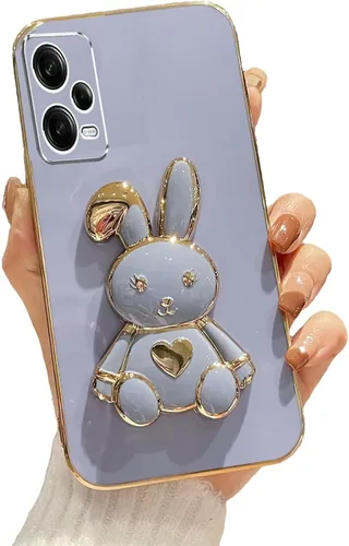 Miniatura 33 de Estuche con soporte de conejo de corazón para Xiaomi Redmi Note 10S, galvanizado suave TPU protector delgado a prueba de golpes con lindo conejito