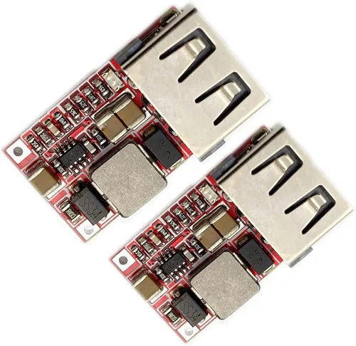 Miniatura 3 de Kiro&Seeu 2 unids DC-DC Buck reductor convertidor USB Power Voltaje Regulador Junta 6-24V Entrada a 5V 2A USB Cargador de Coche Módulo C-DMD-2P