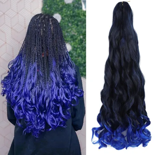 Miniatura 41 de Cabello rizado francés trenzado de 10 pulgadas, color 4, cabello rizado preestirado, 8 paquetes de trenzas de ganchillo de rizo francés para trenzas