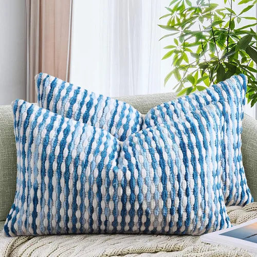 Miniatura 24 de AmHoo Juego de 2 fundas de almohada decorativas de chenilla estilo bohemio, funda de almohada con borlas para sofá, cama, dormitorio, sala de estar