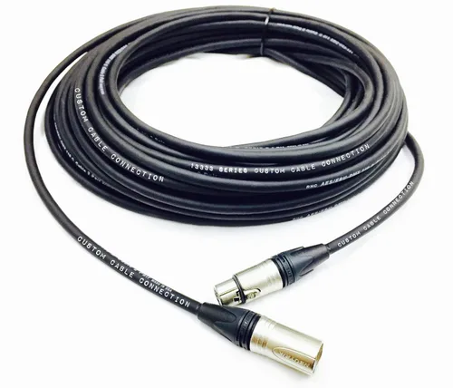 Miniatura 4 de Cable de datos XLR de 24 AWG (calibre) DMX512 de 1 pie de 3 pines macho a hembra para iluminación de escenario, luces LED de subida, luces de DJ